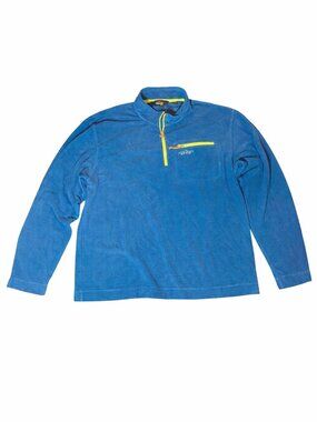 Orvis Trout Bum Waffle Knit Quarter-Zip Pullover – Men’s Large – Blue Technical